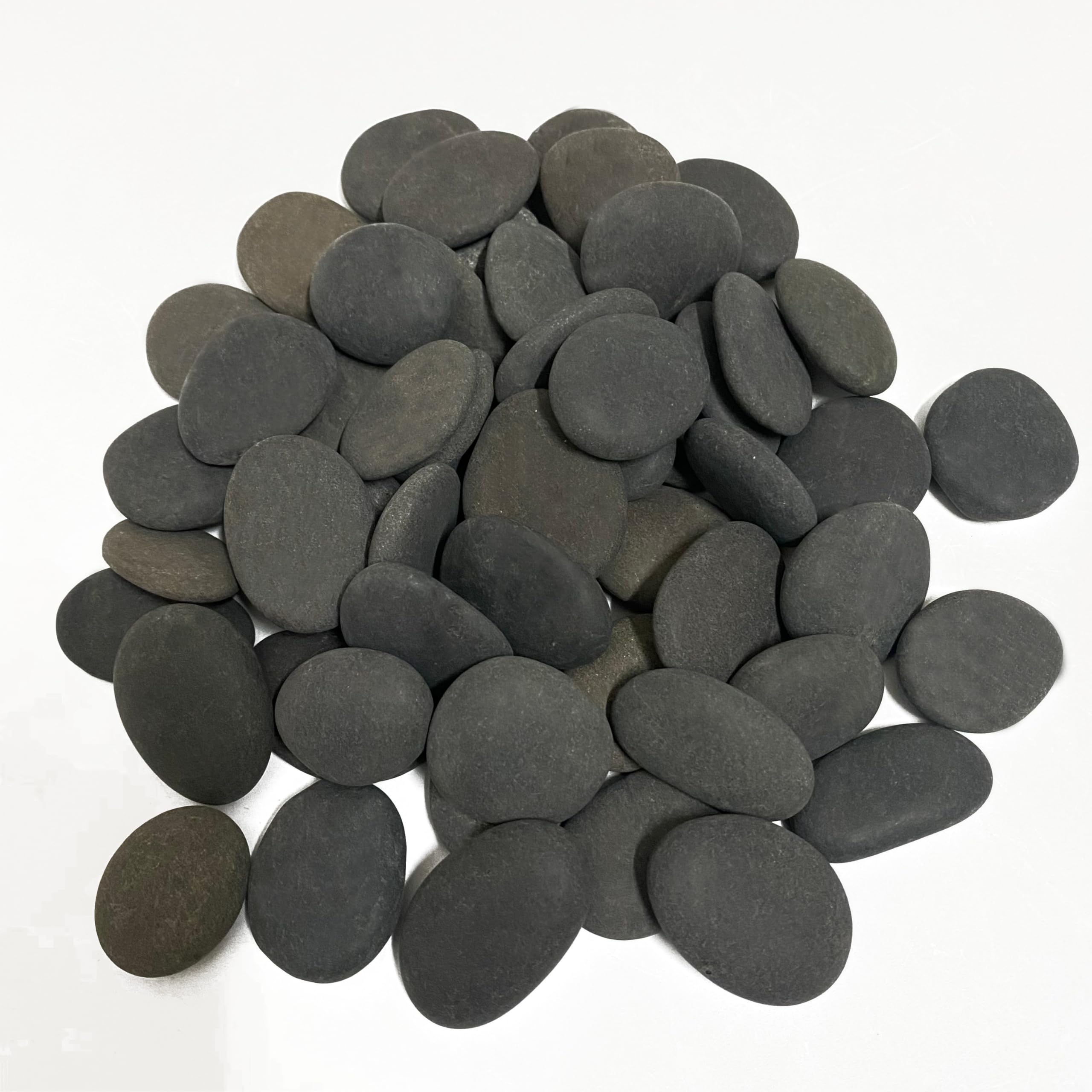 ruidinaways 800g Gray Natural Pebbles Gravel,Smooth Flat River Stones for Painting Arts and Crafts DIY Aquarium Decor Flowerpot Landscaping (2.5-4CM) - Image 2