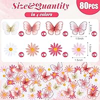 Vista 2 de Cindeer 80 parches para planchar con flores de mariposa para ropa, bonitos parches bordados para coser en apliques para jeans, chaquetas, mochilas