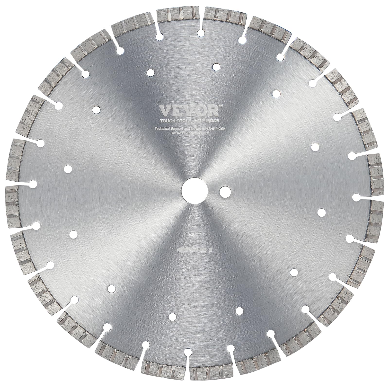 VEVOR Disque à Tronçonner Diamanté 300 mm, Disque Diamant Humide ou Sèche, Lame de Scie à Béton avec Dents Ondulées de 12 mm, Diamètre du Trou Central Universel 25,4 mm, pour Béton, Carrelage, Brique