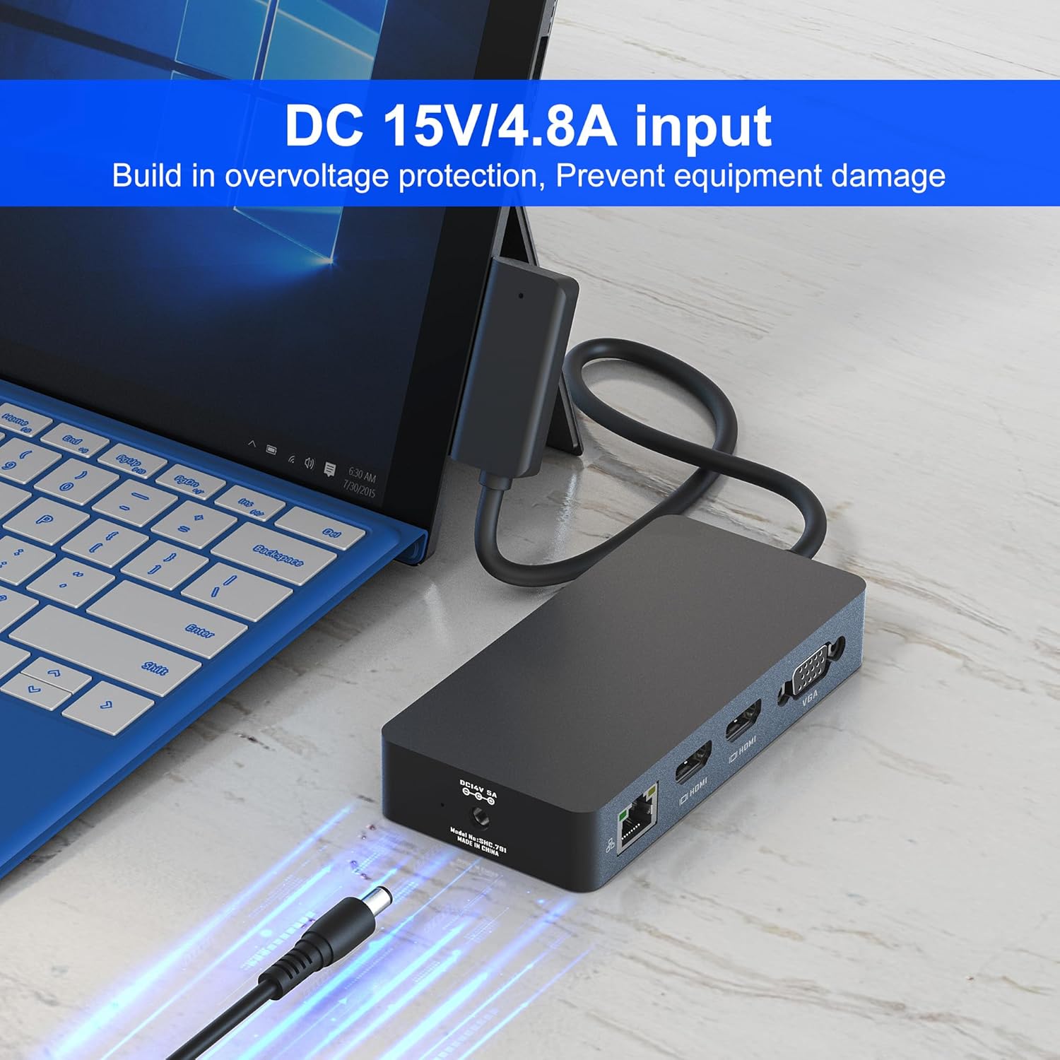 New Surface Dock Triple Displays Dual 4K HDMI+VGA, 12-in-1 Surface Docking Station for Surface Pro 11/10/9/8/X/7+/7/6/5/4/3, Surface Laptop 7/6/5/4/3/2/1, Surface Go/Book Dock