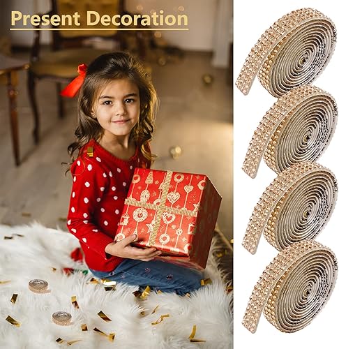Miniatura 3 de 6 rollos de cinta autoadhesiva con diamantes de imitación de diamantes de imitación, cinta adhesiva para manualidades con diamantes de imitación de