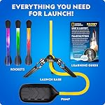National Geographic Air Rocket Toy – LED Rocket Launcher for Kids, Jump & Launch Air Powered Foam Rockets up to 30.5 Meters, Kids Outdoor Activities