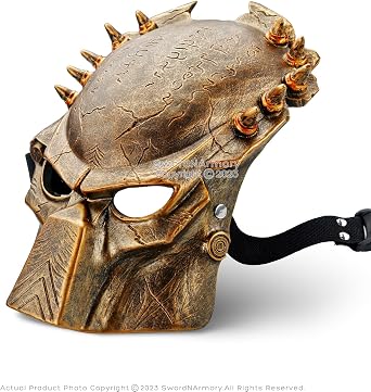 Munetoshi Predator Alien Mask Hunter Warrior Scifi Action Movie Comic Cosplay Bronze Black