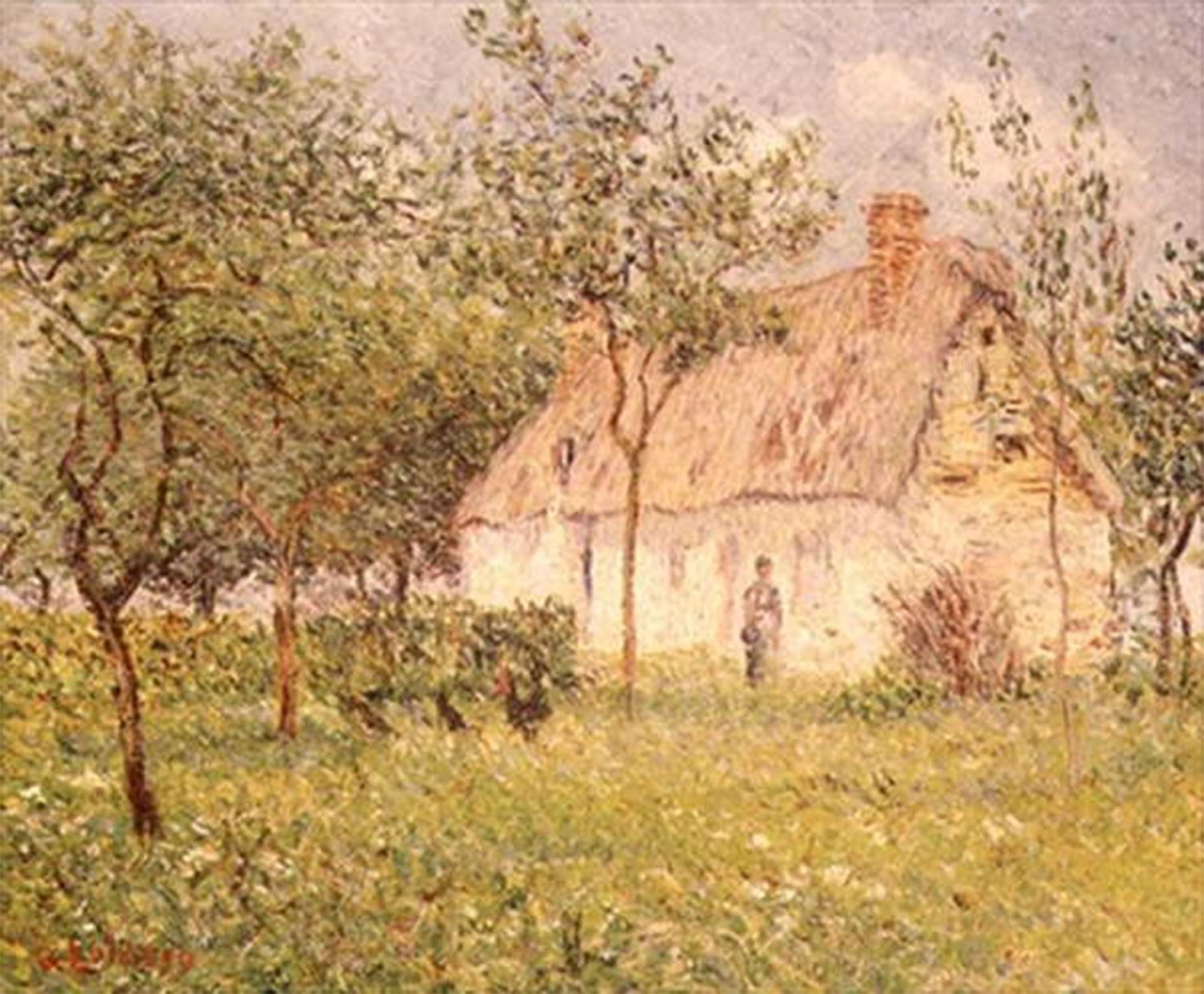 ARTXLXXBN Famous Art Print Poster Vintage Wall Art the Thatched Cottage by Gustave Loiseau Canvas Art Poster for Home Decor 60x90cm