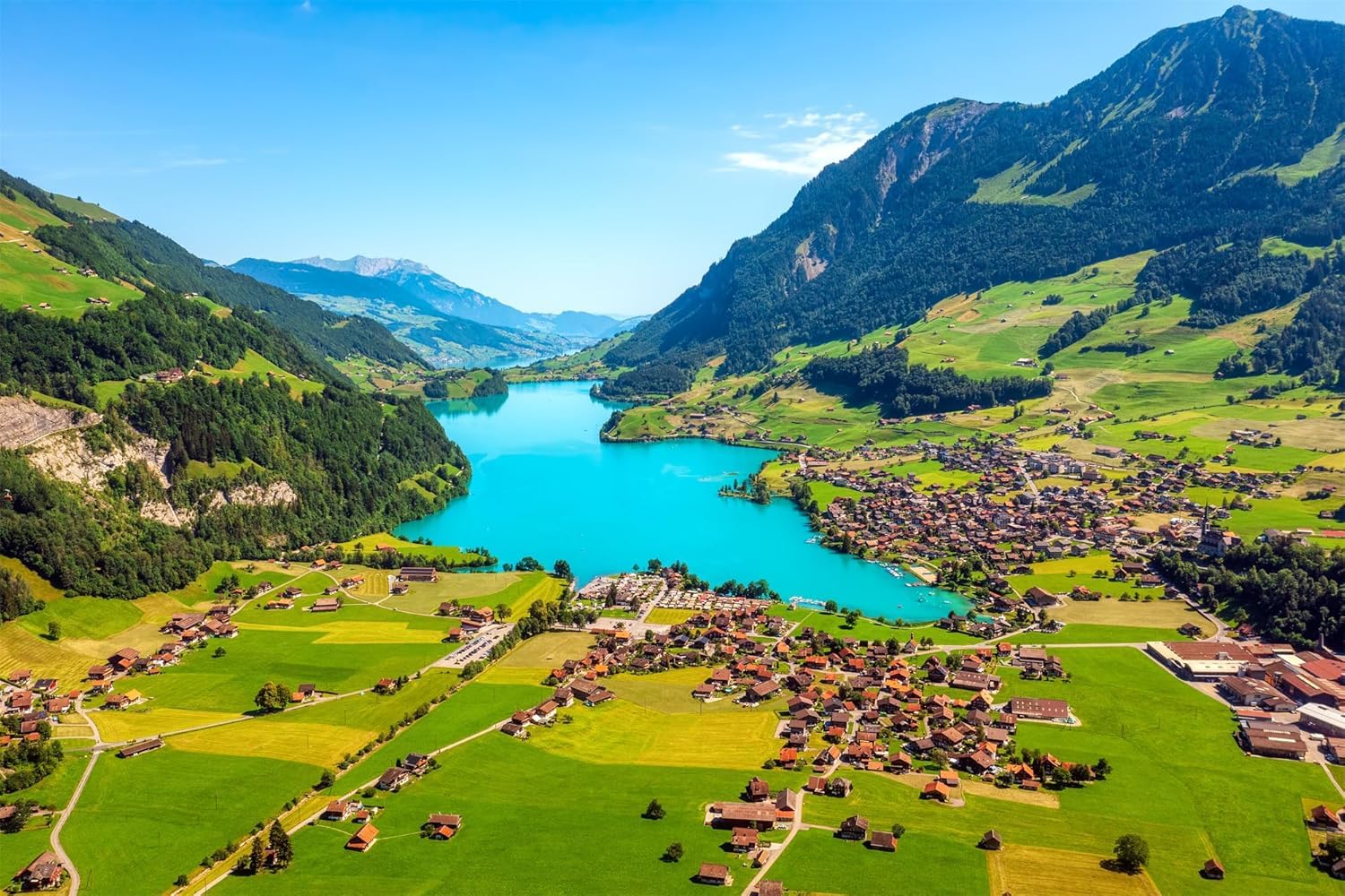 2000 Teile Puzzle für Erwachsene Puzzle für Erwachsene Puzzle Lungern Village Schweiz 70x100CM