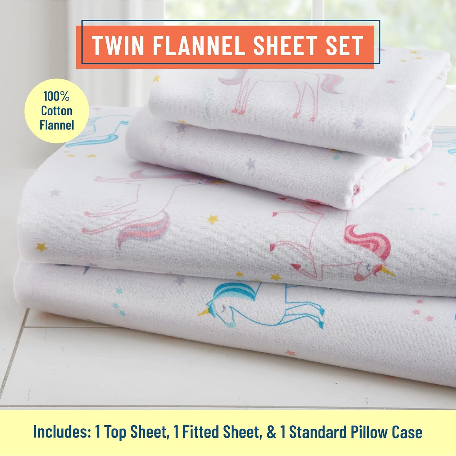 unicorn flannel sheets