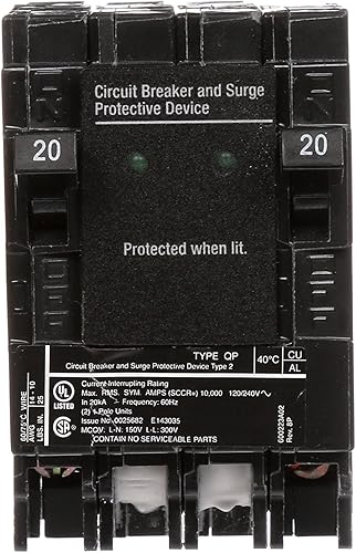 Miniatura 2 de Siemens QSA2020SPD Protección contra sobretensiones para toda la casa con dos disyuntores de 20 amperios para uso solo en paneles Siemens