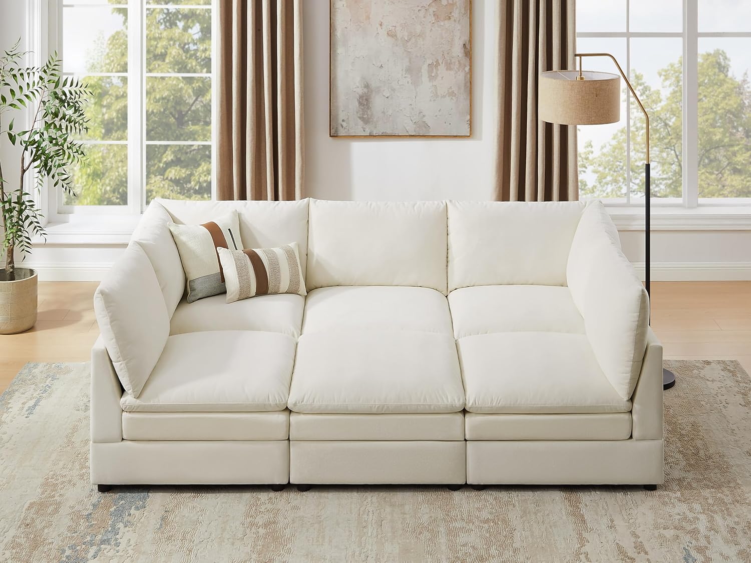 VANOMi 98″ Cloud Modular Sectional Sofa Couches for Living