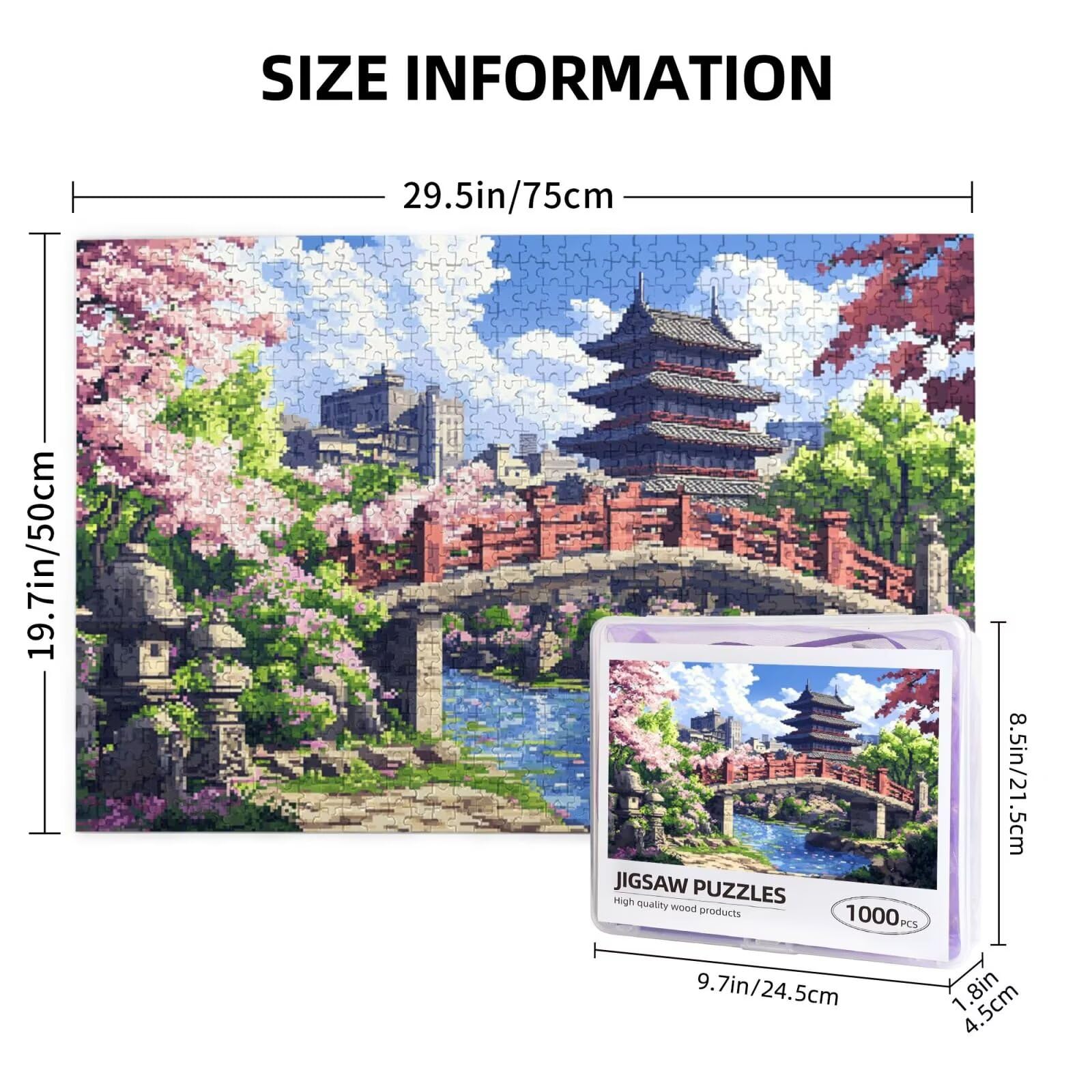 Puzzle Japonia, 6000 elementów, krajobraz, puzzle dla dorosłych, z pudełkiem na prezent, duże drewniane puzzle dla dorosłych, gra zręcznościowa dla całej rodziny, prezenty dla kobiet, 105 x 180 cm
