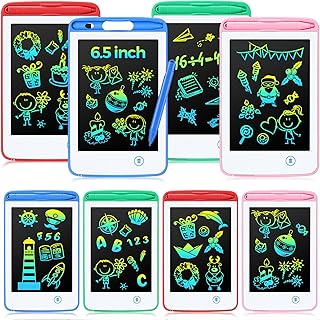 8 Pcs LCD Writing Tablet 6.5 Inch Colorful Drawing Board Educational Kids Doodle Pad Drawing Board Doodle Scribbler Board for Aged 3-6 Girls Boys Office Gifts Drawing Board (Green, Pink, Blue, Red)