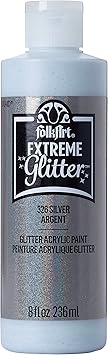 FolkArt glitter paint, 8 oz, Silver 8 Fl Oz