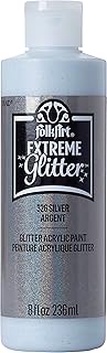 FolkArt glitter paint, 8 oz, Silver 8 Fl Oz