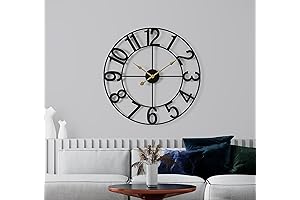 Sorbus Oversized Wall Clock 24 Inch - Decorative Metal Wall Art for Living Room
