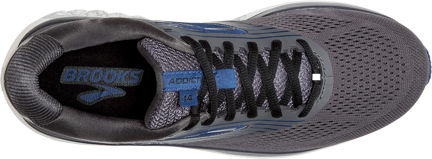 Brooks Mens Addiction 14 Running Shoe 7.5 Narrow Blackened Pearl/Blue/Black