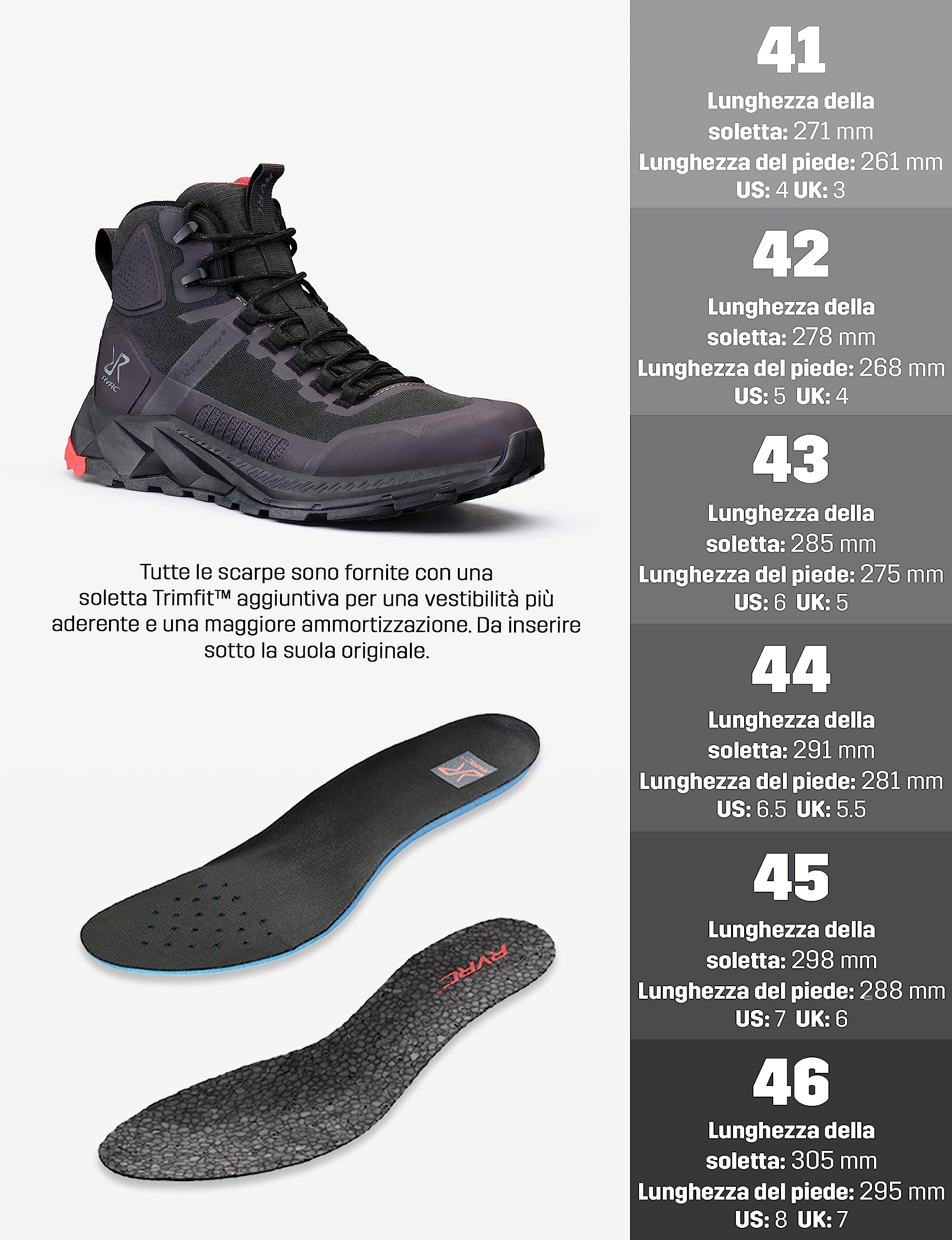 RevolutionRace Phantom Trail Mid Waterproof Hiking Boots da Uomo, Scarpe da Trekking Impermeabili per Tutte Le attività All'aperto