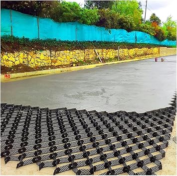 AMNOOL Geocell Ground Grid Geo Grid Driveway Stabilization Geocells Cellular Confinement System 2" Thick Gravel Retainer Grid for Sheds, Pathway, Parking and Patios