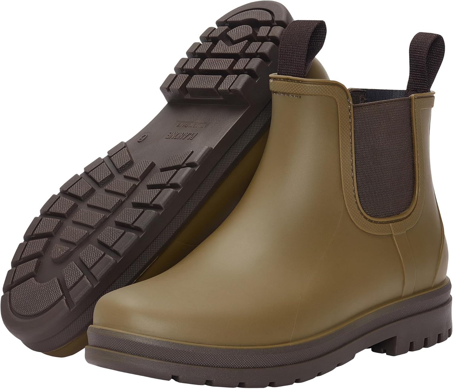 planone All-Day Comfort Short Rain Boots for Women Supportive Arch Support Chelsea Boots Fashion Waterproof Ankle Non-Slip Rubber Shoes with Removable Cushioned Insole