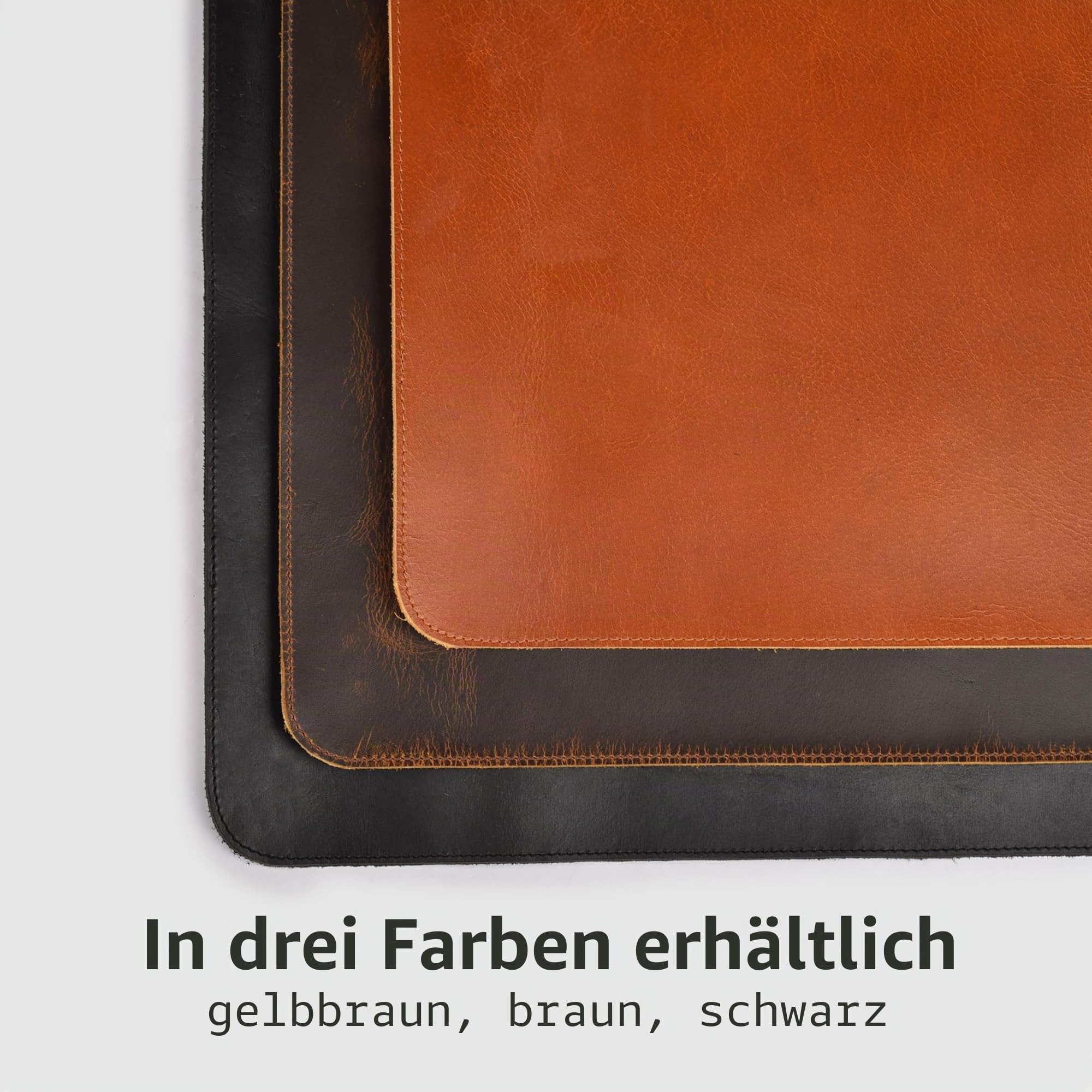 LEATHER VILLAGE Schreibtischunterlage aus echtem Leder für Schreibtisch und Laptop, mit Ledertablett und Tee-Untersetzer, 3 mm dick, Schreibtischabdeckung aus echtem Leder, Braun, 81,3 x 40,6 cm | 81,3 x 40,6 cm, große Vollnarben-Schutzfolie für Tastatur,