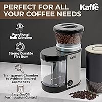 Vista 17 de Kaffe - Molinillo eléctrico de café con rebabas (5.5 onzas) con ajustes de grosor ajustables, rebabas planas, [nuevo motor mejorado], molinillo