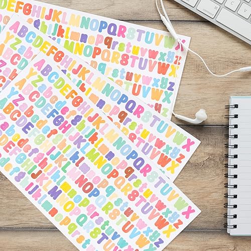 Miniatura 6 de 2704 calcomanías del alfabeto para letras, 12 pulgada, pequeñas autoadhesivas, impermeables, de vinilo, coloridas para manualidades, álbumes de