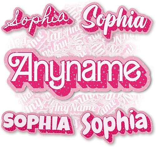 Calcomanía de vinilo troquelada con nombre de los años 90, diseño de barra de nombre B personalizable, para casco duro, botella de agua, laptop,