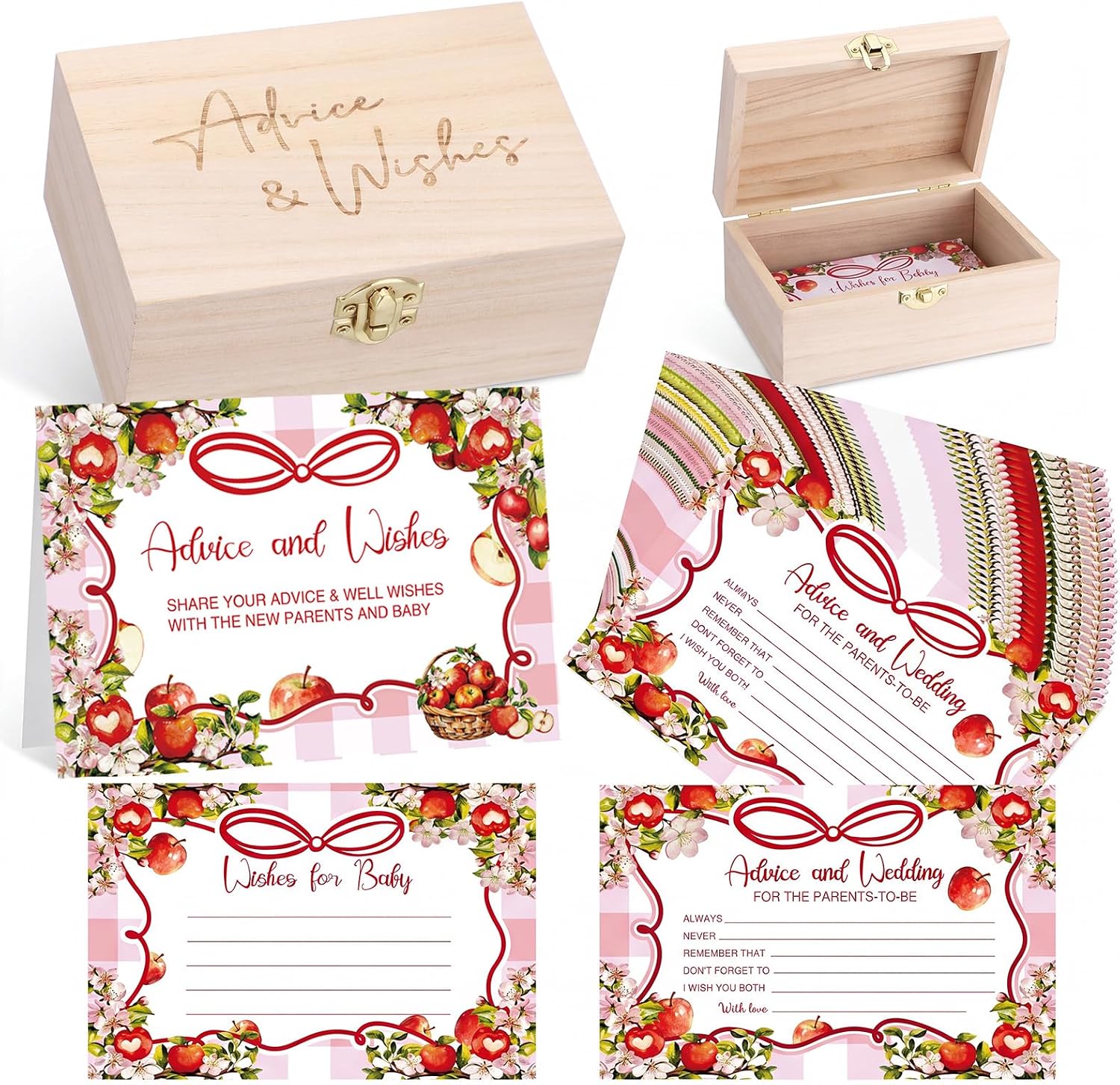 She's Fresh off the Market Bridal Shower Advice and Wishes Cards Box 50 Pcs Floral Bridal Shower Games Cards Farm Gardener Advice Box for Bride Groom Bachelorette Wedding Party Favor