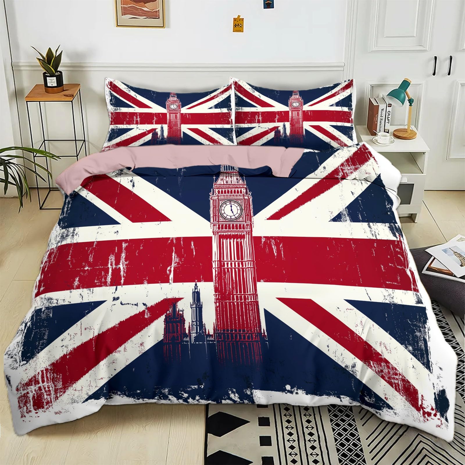 Housse de couette Londres 220x240 avec fermeture éclair pour chambre d'ado ou d'adulte