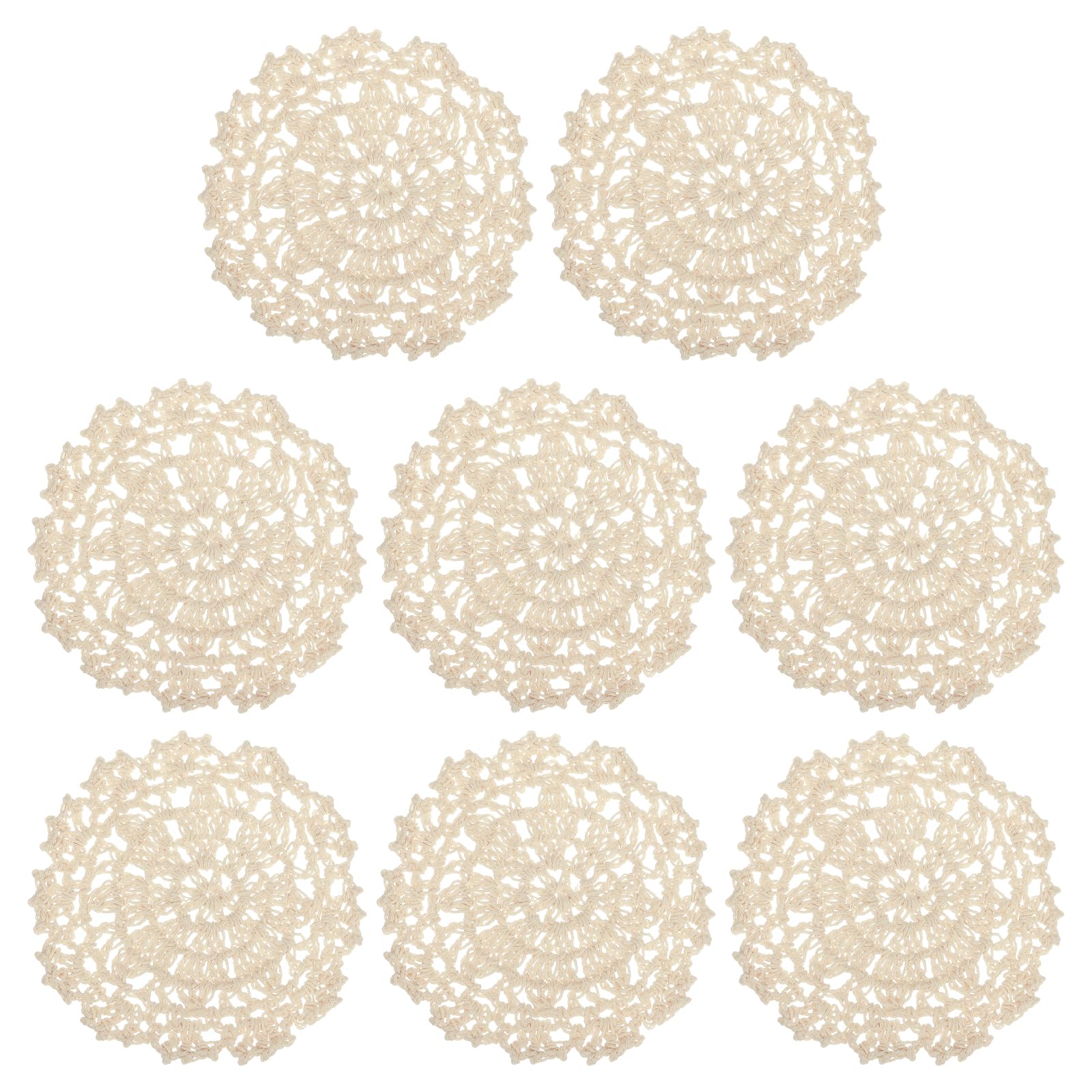 Sous-verre en tissu au crochet fait main napperon coton beige de haute qualité pour verre et tasse