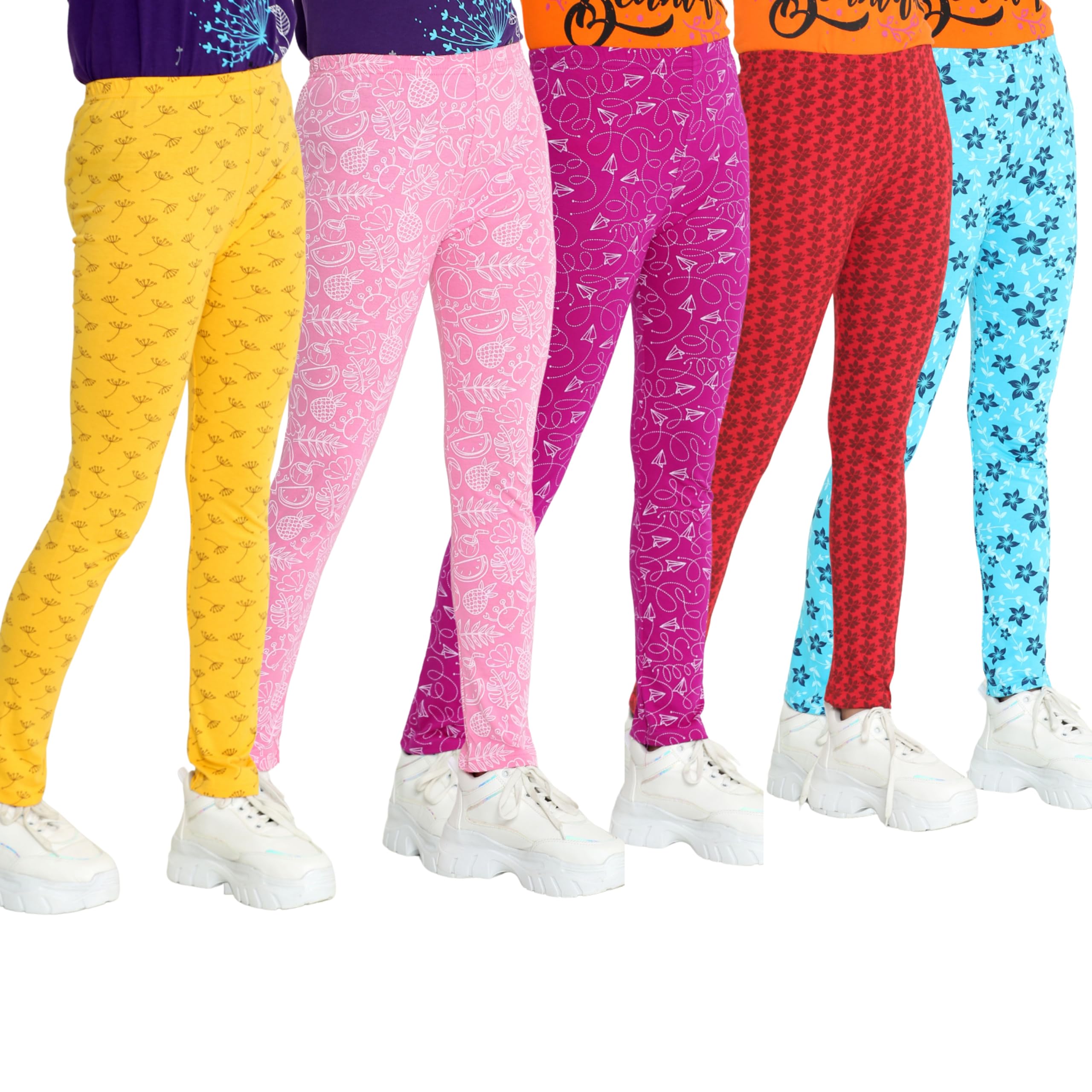 TotzTouch Girl Baby | Kids Cotton Pajamas | Pants Set of 5(Floral, Unicorn Printed)