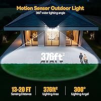 Vista 6 de TECKNET 461 luces LED solares para exteriores, ángulo de 270° y 3 modos de iluminación con sensor de movimiento, luces solares de seguridad