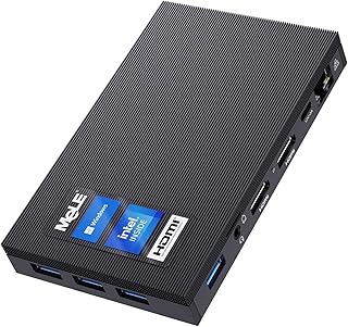 MeLE Fanless Mini PC Quieter3Q 11th Gen N5105 8GB 128GB Windows 11 Pro Micro Computer WiFi 6 Small Desktop Service with USB-C PD, Gigabit Ethernet, Dual HDMI 4K, Auto Power on, PXE Support M.2 SSD