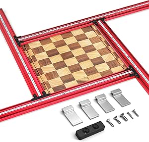 SpeTool Juice Groove Router Jig, Adjustable Router Jigs and Templates for Cutting Board with Metric/Imperial Scales, Variable Planning Jig for Woodworking Up to 25.6” x 25.6”, Aluminum