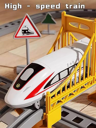 Miniatura 4 de Juego de tren eléctrico para niños de 4 a 8 años, juego de tren a pilas con pistas, regalos para niños de 3, 4, 5, 6, 7, 8 años o más, regalo de