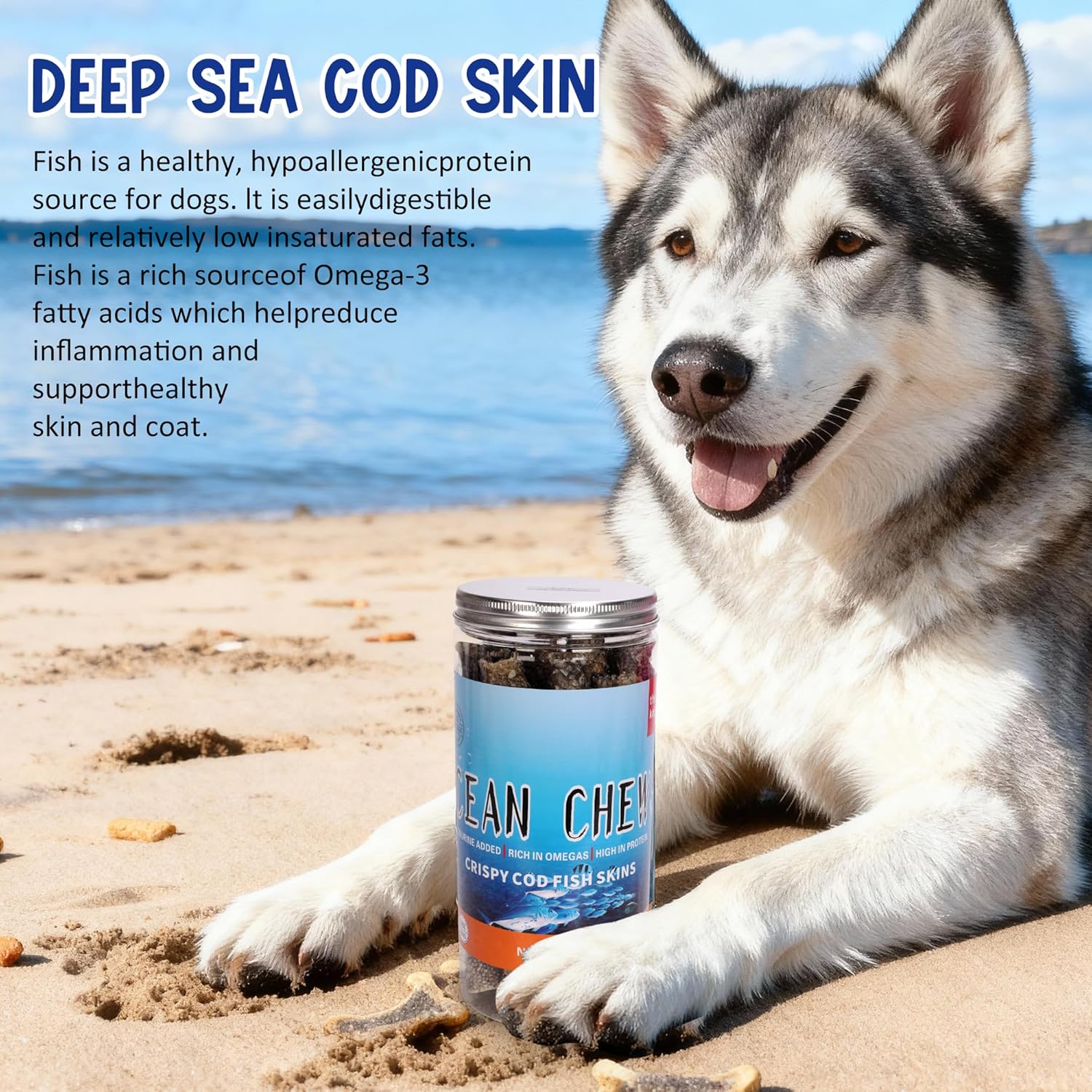 Natural Cod Skins for Dogs with Bully Stick Holder for Dogs Perfect Match-Secure Chew Toy Prevents Choking