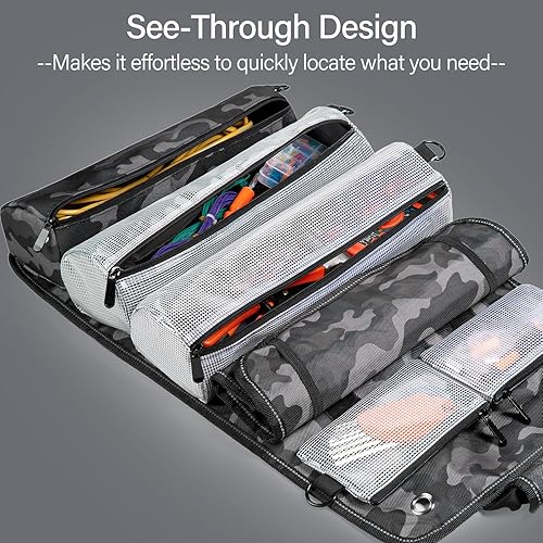 Miniatura 5 de Bolsa de herramientas enrollable, bolsa organizadora de herramientas, bolsa de herramientas enrollable con pequeña bolsa de herramientas desmontable