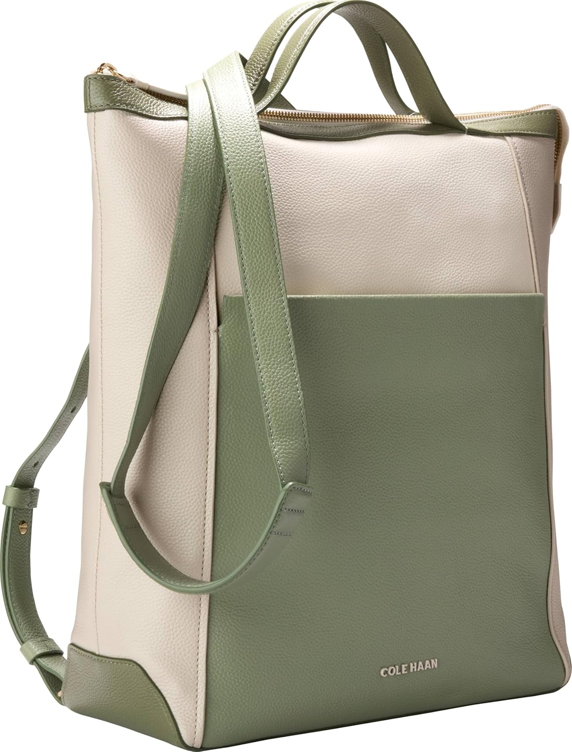 Cole Haan Women's Grand Series Grand Ambition Convertible Luxe Backpack, Olivine/Ancient Scroll/Oil Green/Olive Night