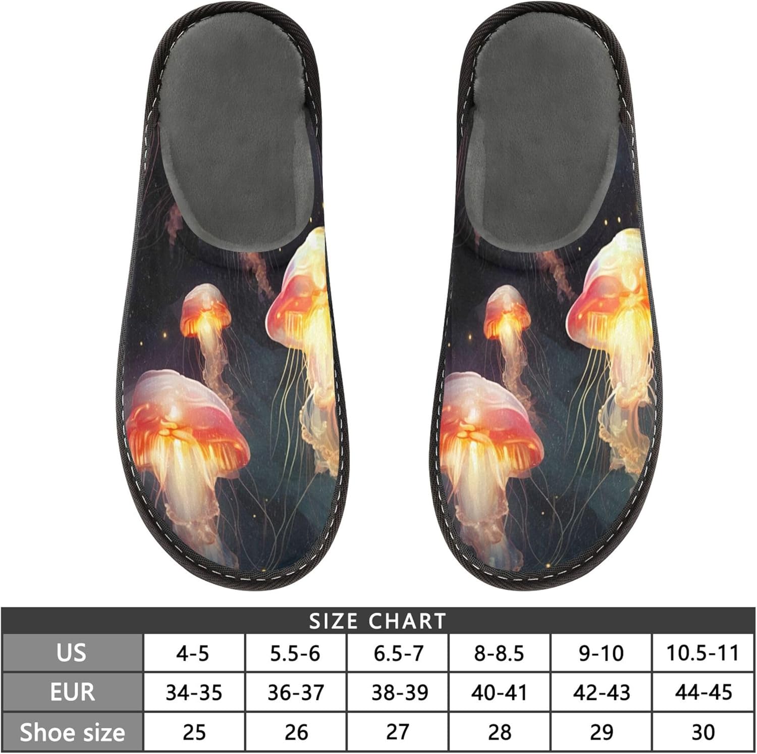 Jellyfish House Slippers – Cozy Fuzzy Slippers for Guests, Washable & Disposable, Perfect for Shoeless Home, Spa & Hotel Use A110434