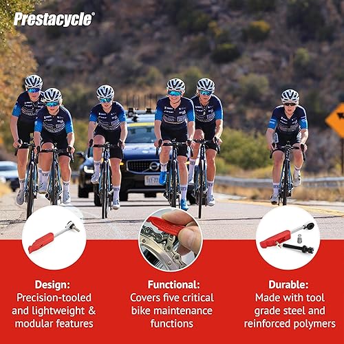 Miniatura 4 de Prestacycle Prestaratchet GO 5 en 1 Kit de herramientas múltiples para bicicleta, llave de trinquete, palanca de neumáticos, removedor de eslabones