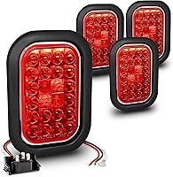 Vista 20 de TRUE MODS Kit de Luces Traseras LED Rectangulares Ámbar de 5x3 3x5 Pulgadas para Remolque [DOT FMVSS 108] [SAE I6 P P2] [Arandelas/Conectores]