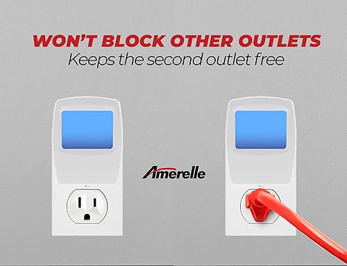 Miniatura 5 de AMERELLE Luz nocturna azul siempre encendida, paquete de 4 (71282), delgada, enchufable, luz LED con un brillo azul suave y frío, delgada adecuada