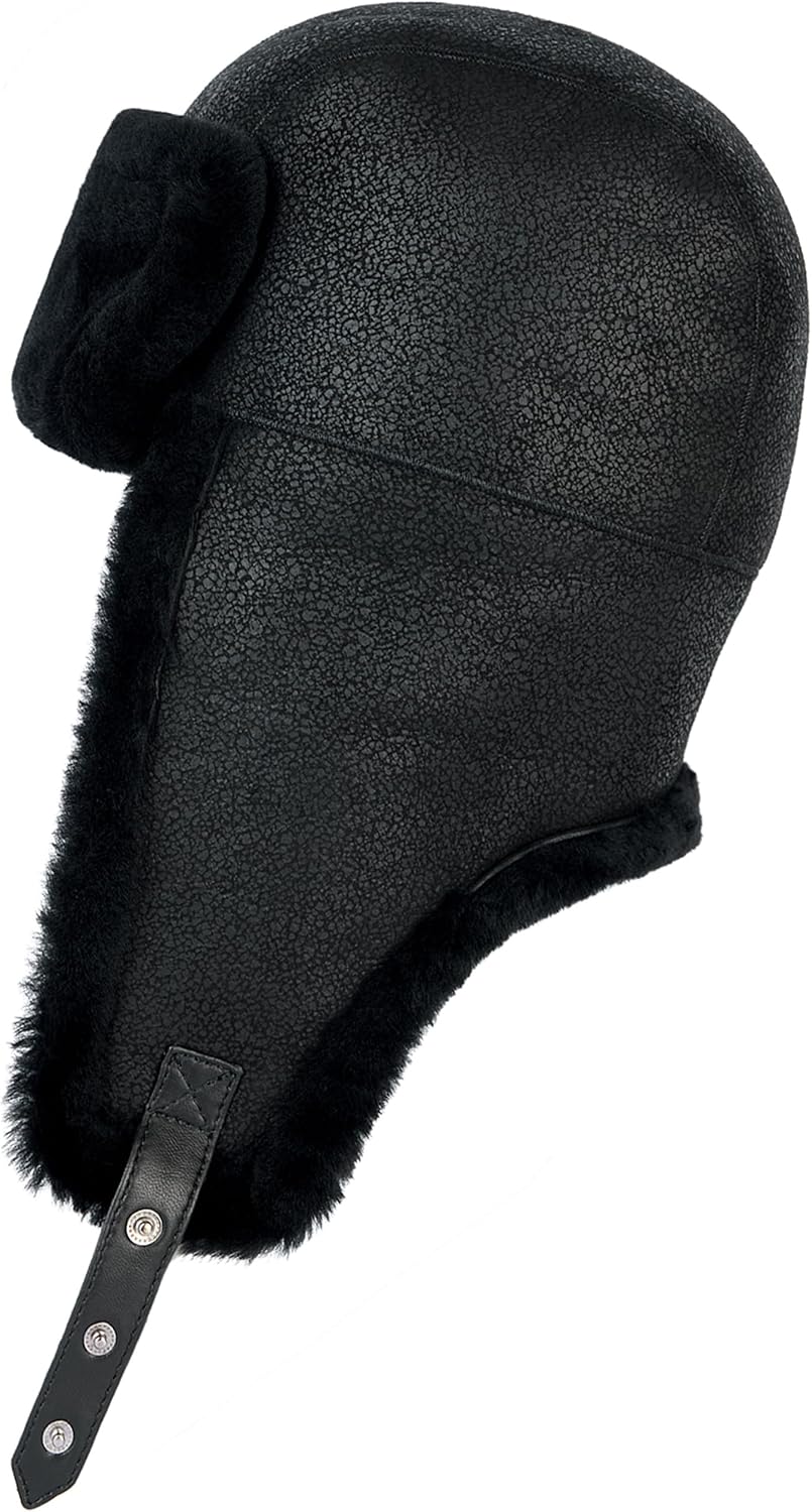 Trapper Hat with 100% Natural Genuine Fur - Winter Aviator Hat with Ear Flaps for Men and Women