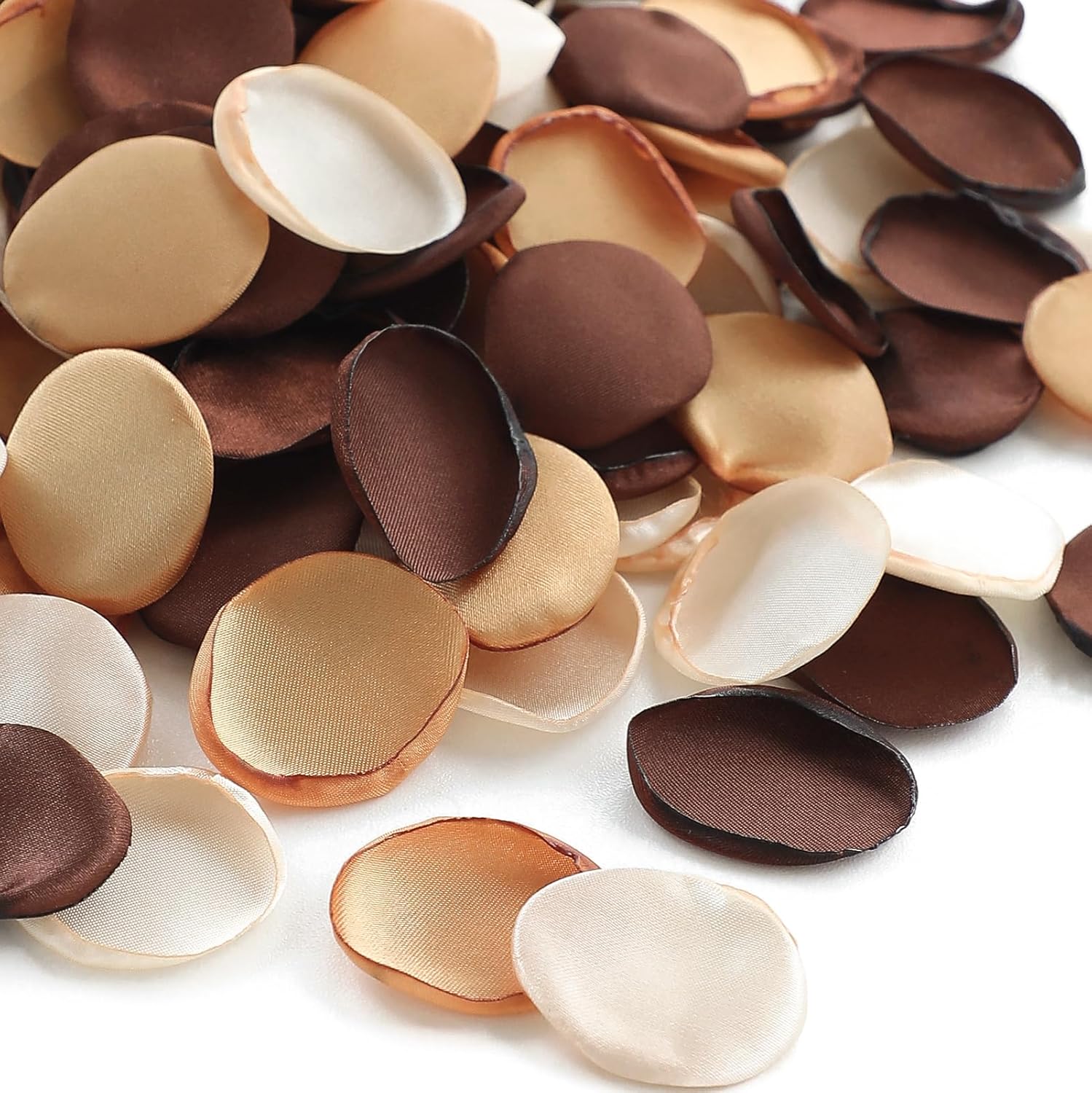 Floroom 300pcs Rose Petals Rust Brown Earth Tones Faux Silk Flower Petals for Wedding Flower Girl Basket Aisle Scatter Dinner Table Centerpieces Party Confetti Bridal Shower Romantic Night Decoration Rust & Sepia 300pcs