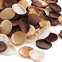 Vista 10 de Floroom 300 pétalos de rosa burdeos marrón, pétalos de flores de seda sintética, para niñas, cestas, pasillos, dispersión, centros de mesa, cena