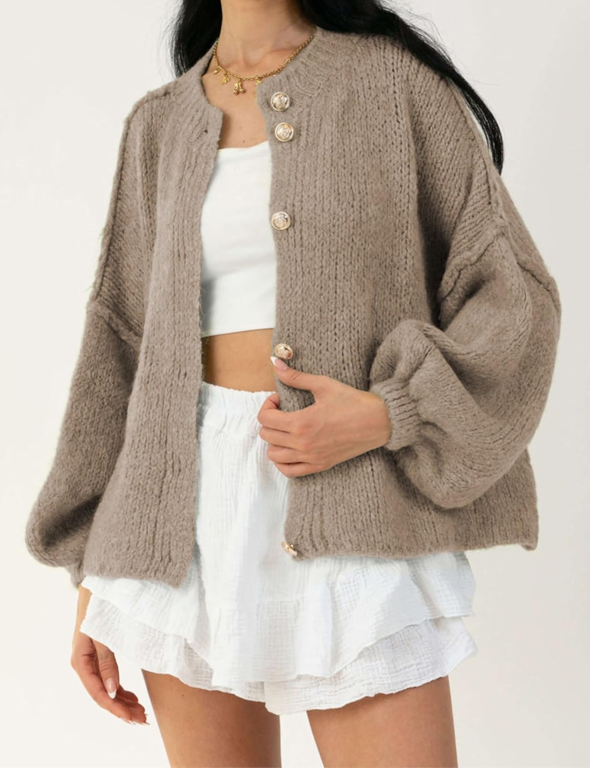 SeekMe Womens Cardigan Sweaters Casual Lightweight Long Sleeve Button Up Knit Oversized 2025 Fall Outwear - Image 5