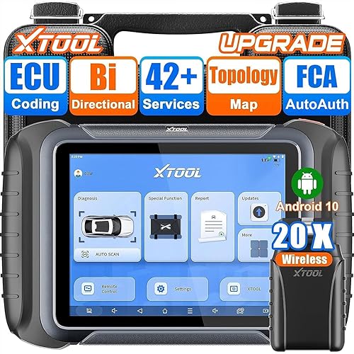XTOOL D8W Wireless Bidirectional Scan Tool, AI-Assisted OBD2 Scanner with Topology, 3-Year Updates, ECU C0ding, PMI, 42+ Resets, Full Diagnostic Scanner for Car, Crankshaft Relearn, FCA/CAN FD/DoIP