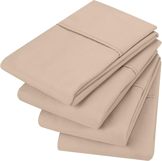 Utopia Bedding Pillow Cases 4 pack Beige Pillowcases (50x75cm) Soft