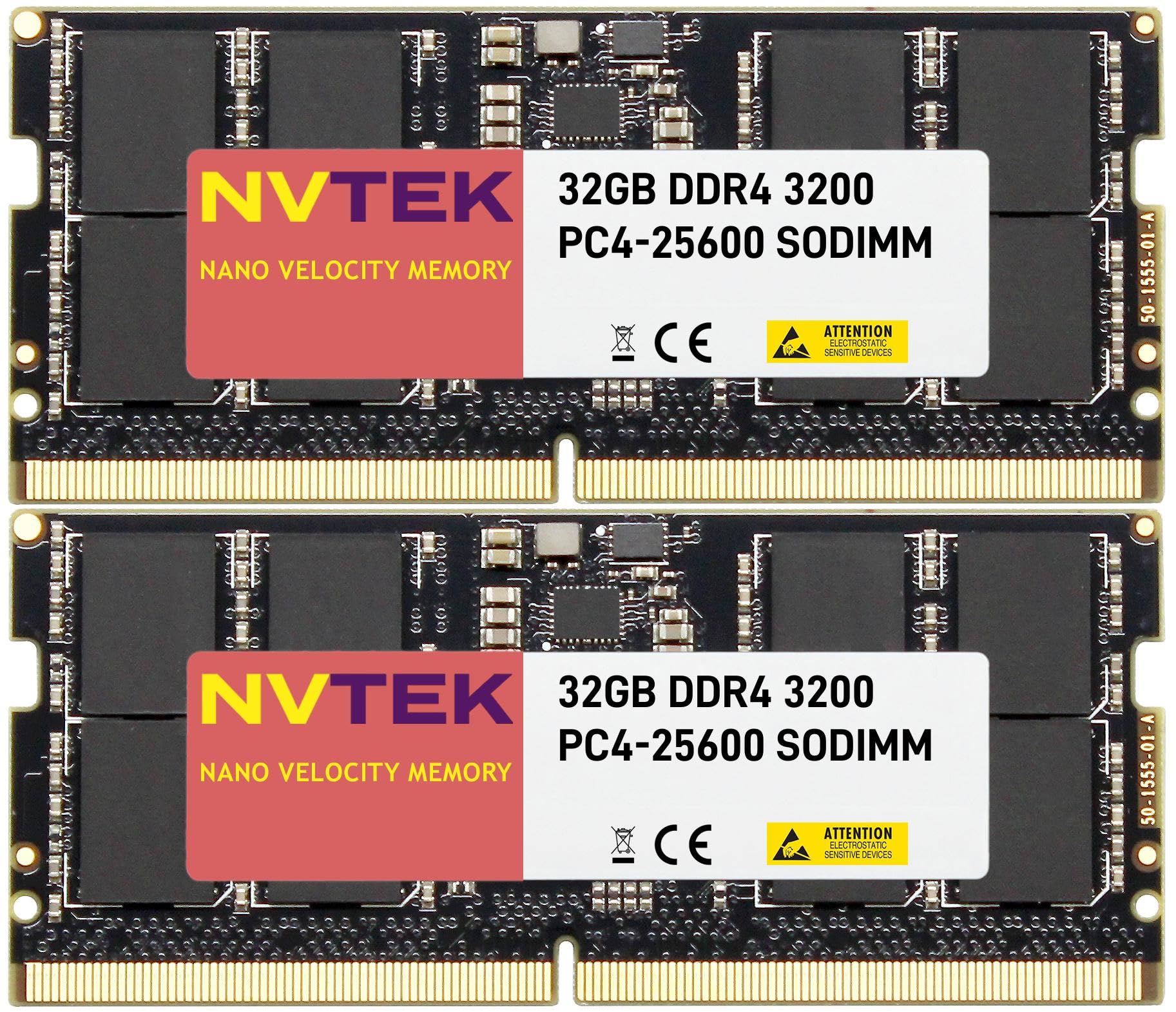 64GB(32GB×2枚) DDR4 3200Mhz　PCメモリー NVTEK 64GB (2X32GB) DDR4 3200MHZ PC4-25600 SODIMM 2Rx8 1.2V