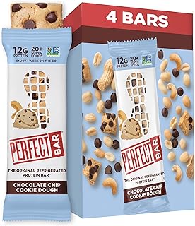 Perfect Bar Gluten-Free Chocolate Chip Cookie Dough Protein Bar, 4 count, 2.2 oz