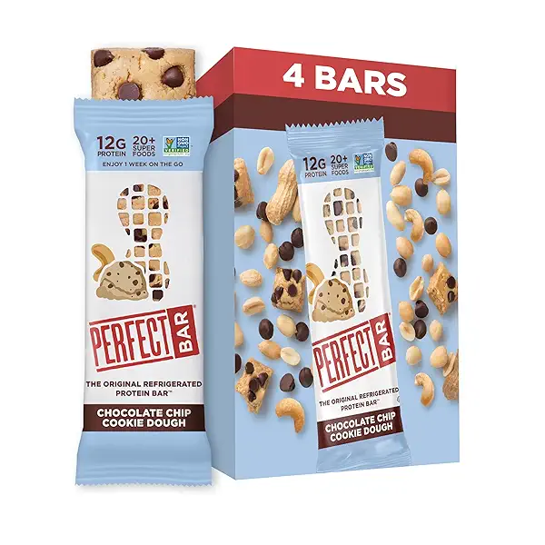 PERFECT BAR Chocolate Chip Cookie Dough Protein Bar 4 Count, 2.18 Ounce 1