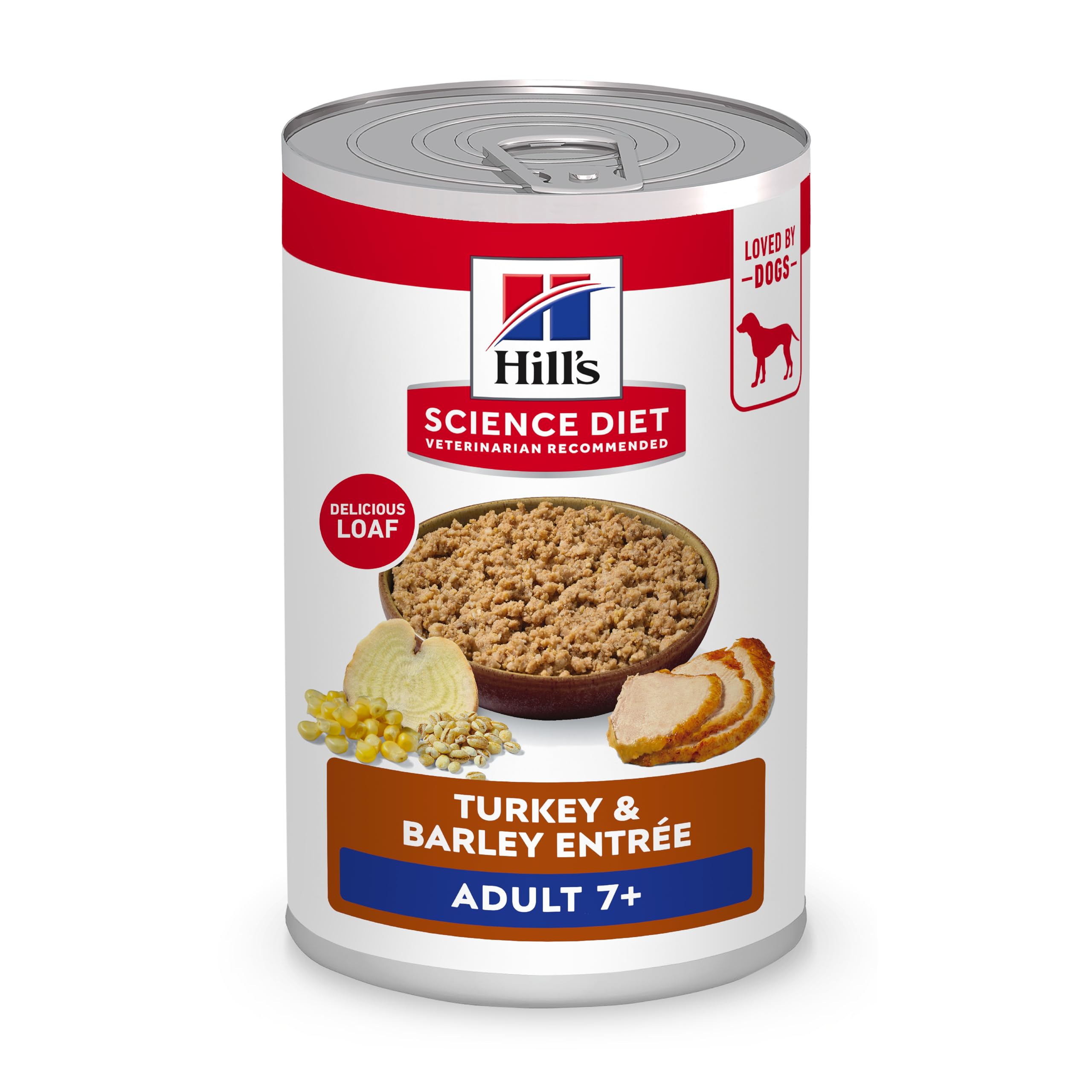 Hill's Science Diet Adult 7+ Wet Dog Food, Turkey & Barley, 13 oz